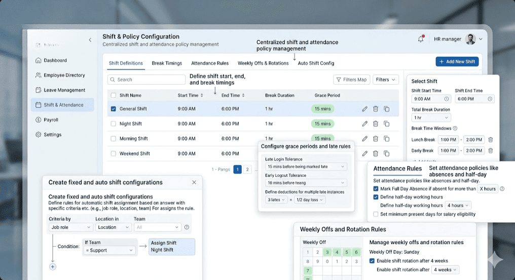 Shift & Policy Configuration